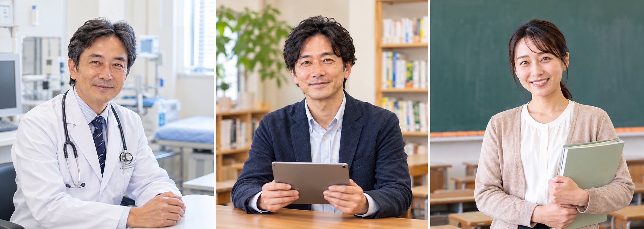 医師・相談支援専門員・教員のイメージ